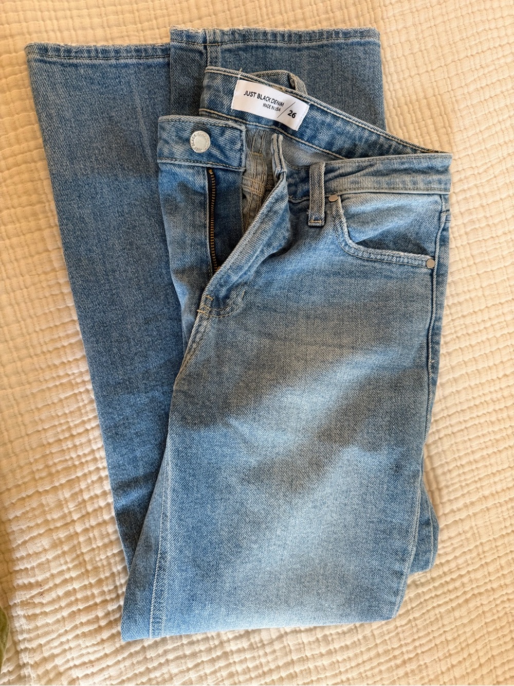 Just Black Light Blue Cropped Straight Jeans - Picture 4 of 5